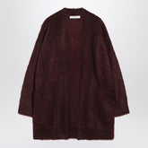 Max Mara Cherry Shaved Mohair Midi Cardigan Burgundy