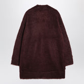 Max Mara Cherry Shaved Mohair Midi Cardigan Burgundy