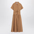 Max Mara Caramel Cotton Poplin Shirt Dress with Belt Beige