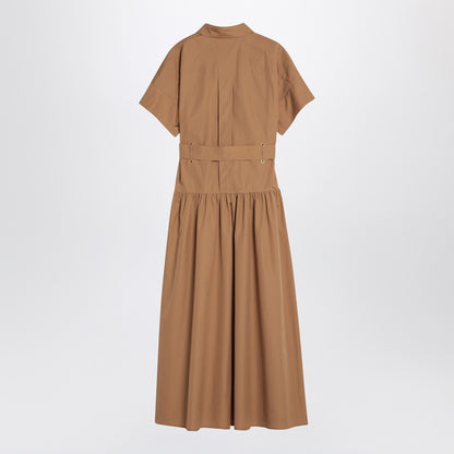 Max Mara Caramel Cotton Poplin Shirt Dress with Belt Beige
