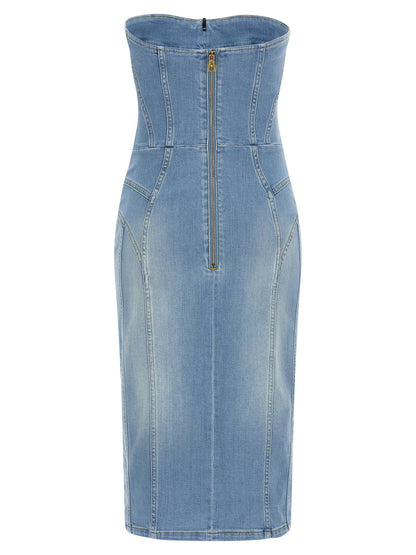 Elisabetta Franchi Denim Dress Light blue