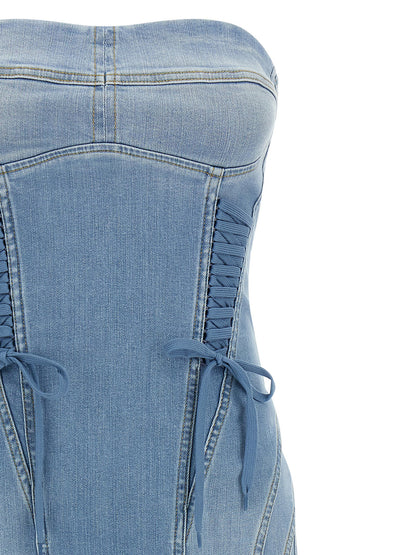 Elisabetta Franchi Denim Dress Light blue