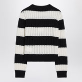 Max Mara Striped Wool and Cashmere Cropped Sweater Beige