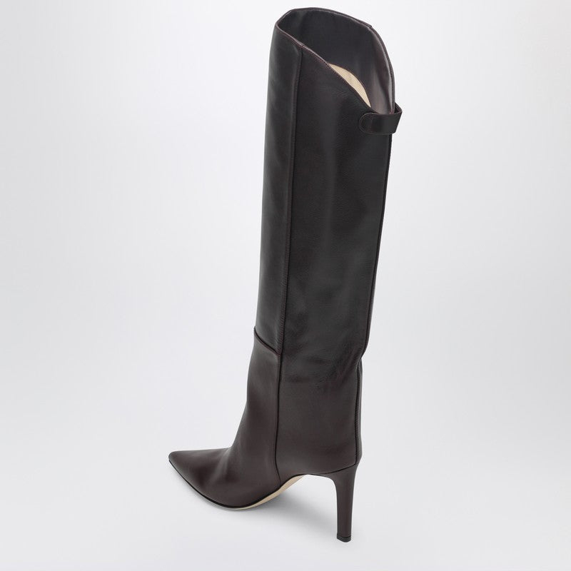 Jimmy Choo Alizze Knee-High Leather Boots 85mm Green