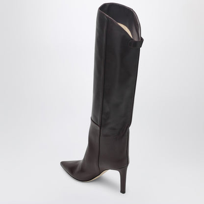 Jimmy Choo Alizze Knee-High Leather Boots 85mm Green