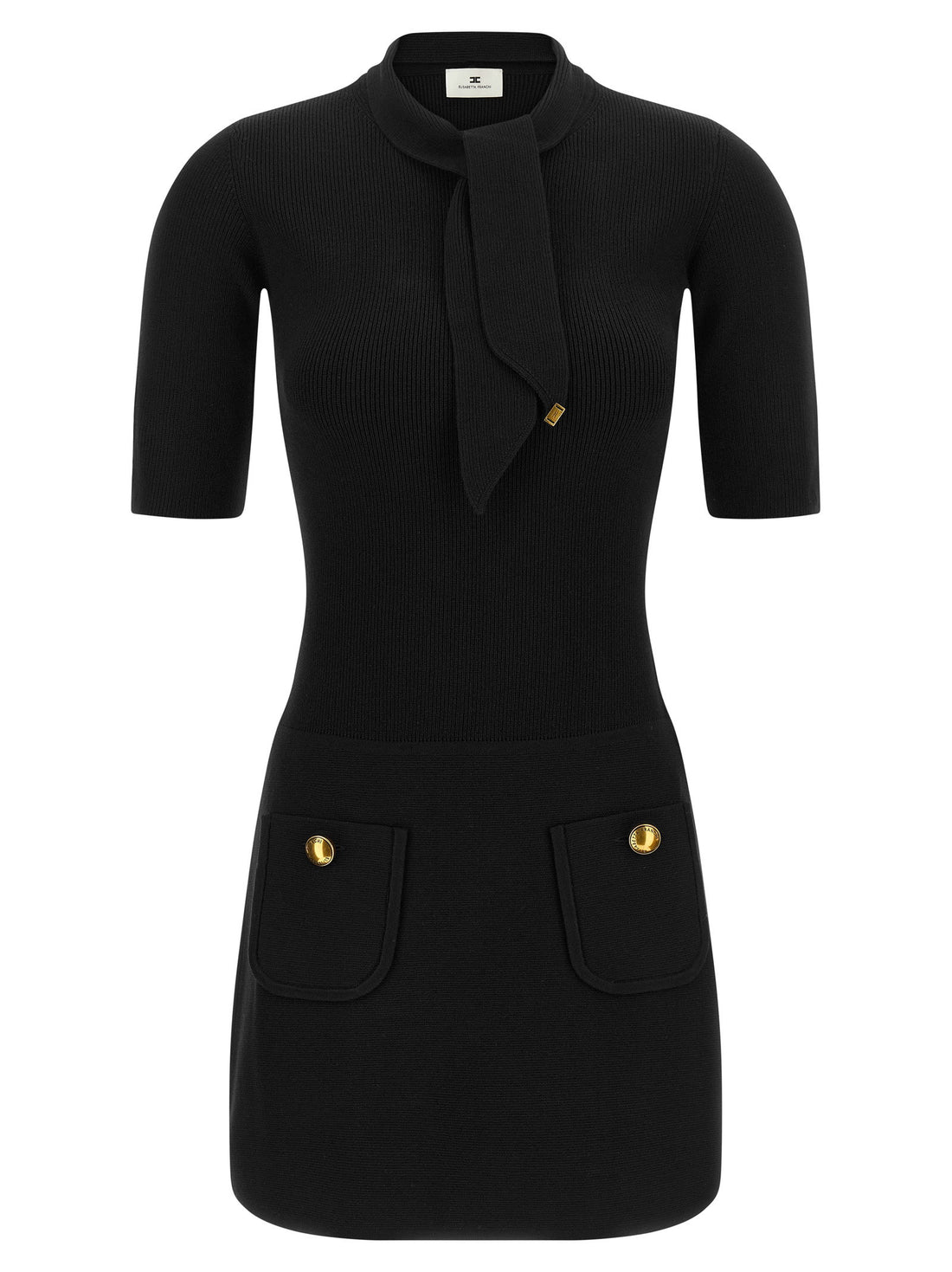 Elisabetta Franchi Scarf Dress Black  