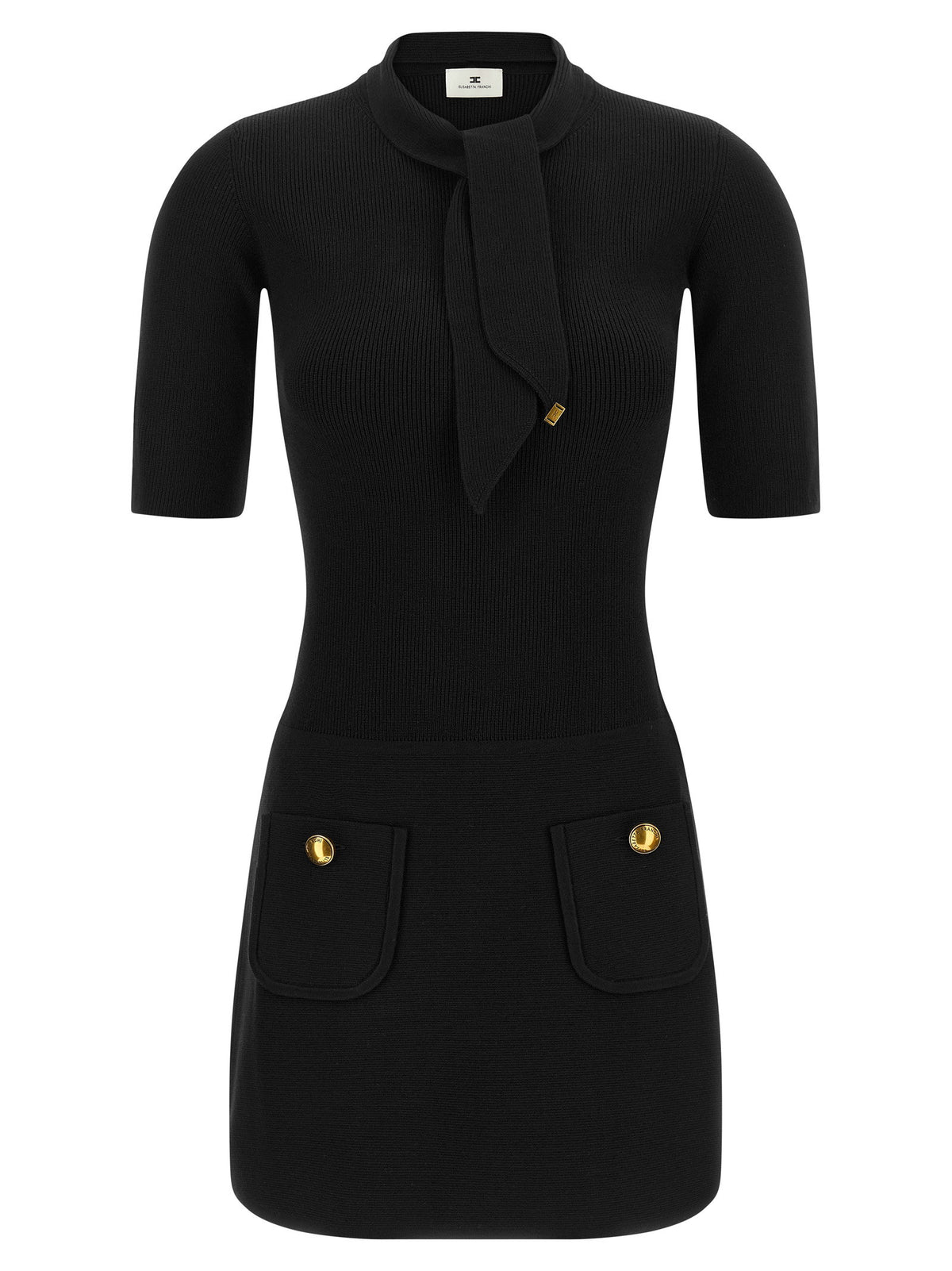 Elisabetta Franchi Scarf Dress Black  