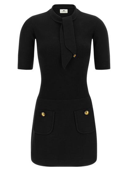 Elisabetta Franchi Scarf Dress Black  