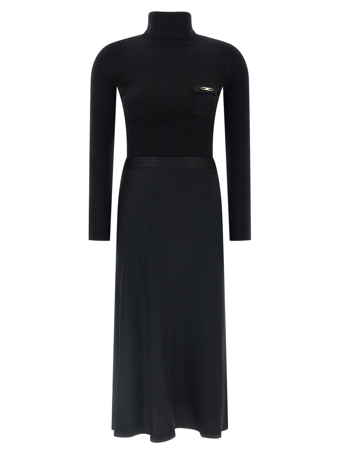 Elisabetta Franchi Turtleneck Dress Black