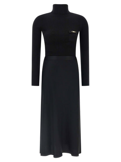 Elisabetta Franchi Turtleneck Dress Black