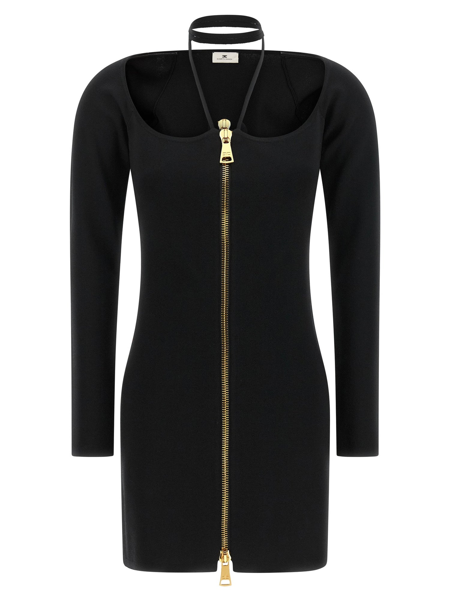 Elisabetta Franchi Fabric Stitch Knit Dress Black