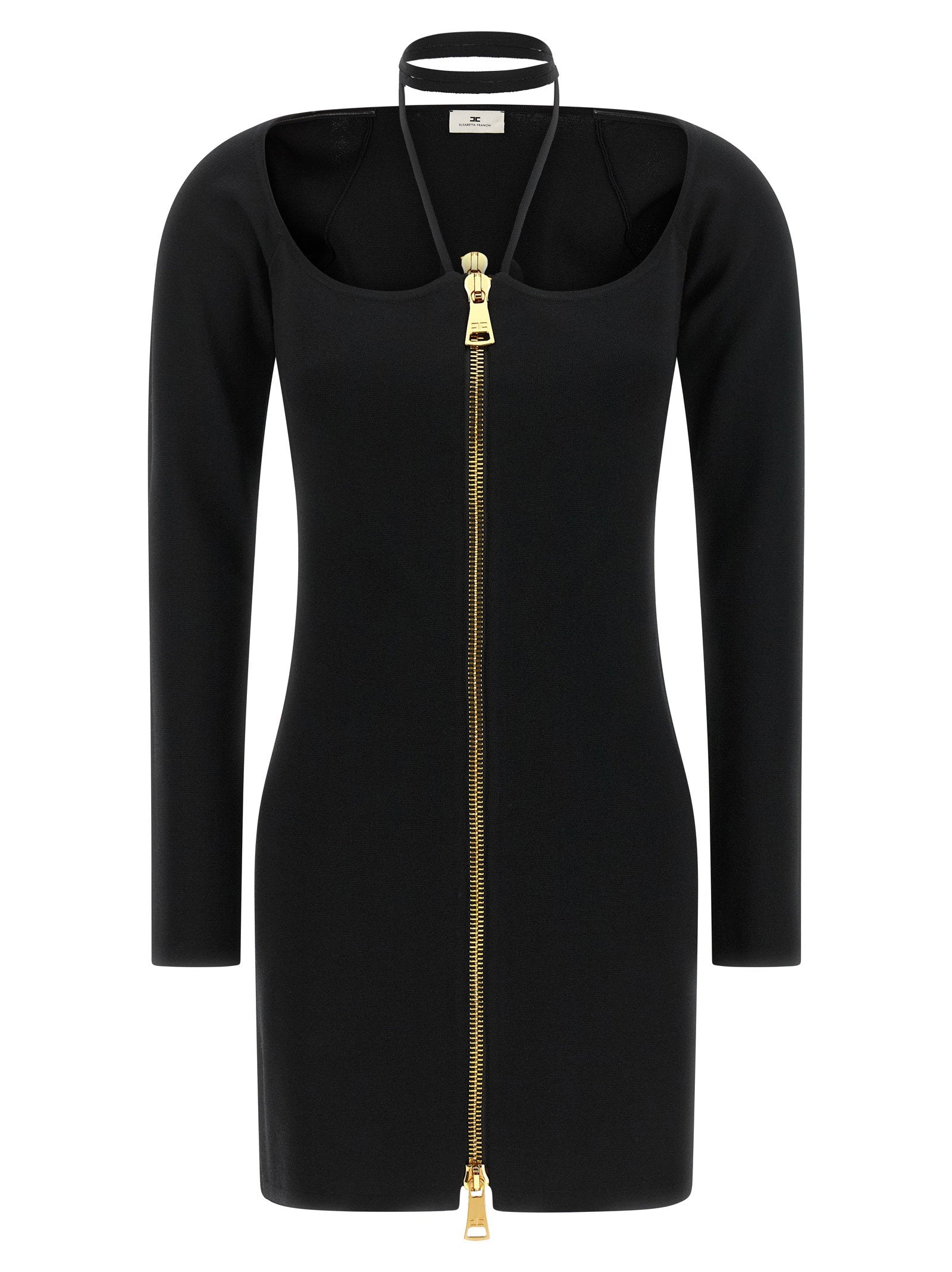 Elisabetta Franchi Fabric Stitch Knit Dress Black
