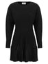 Elisabetta Franchi Knitted Pleated Dress Black