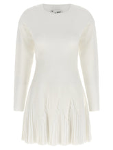 Elisabetta Franchi Knitted Pleated Dress White