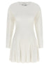 Elisabetta Franchi Knitted Pleated Dress White