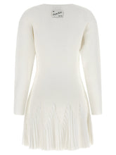 Elisabetta Franchi Knitted Pleated Dress White