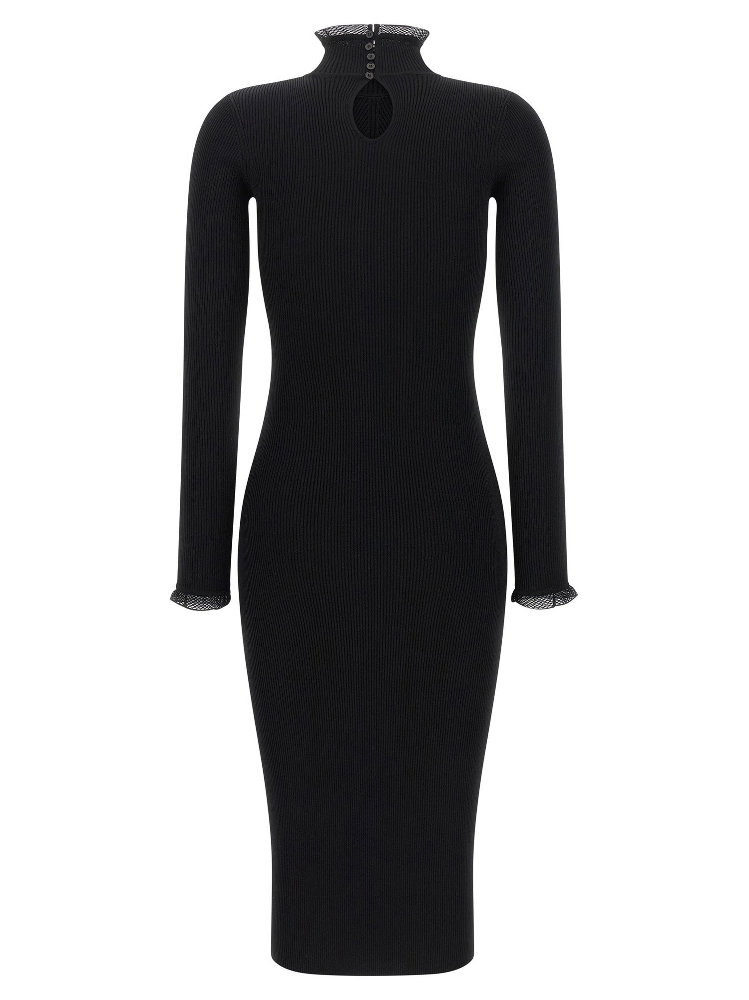 Elisabetta Franchi Ribbed Knit Dress Black