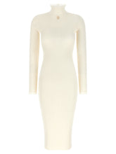 Elisabetta Franchi Ribbed Knit Dress White