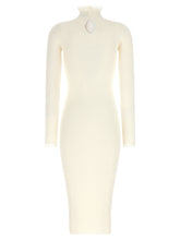 Elisabetta Franchi Ribbed Knit Dress White