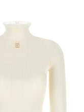 Elisabetta Franchi Ribbed Knit Dress White