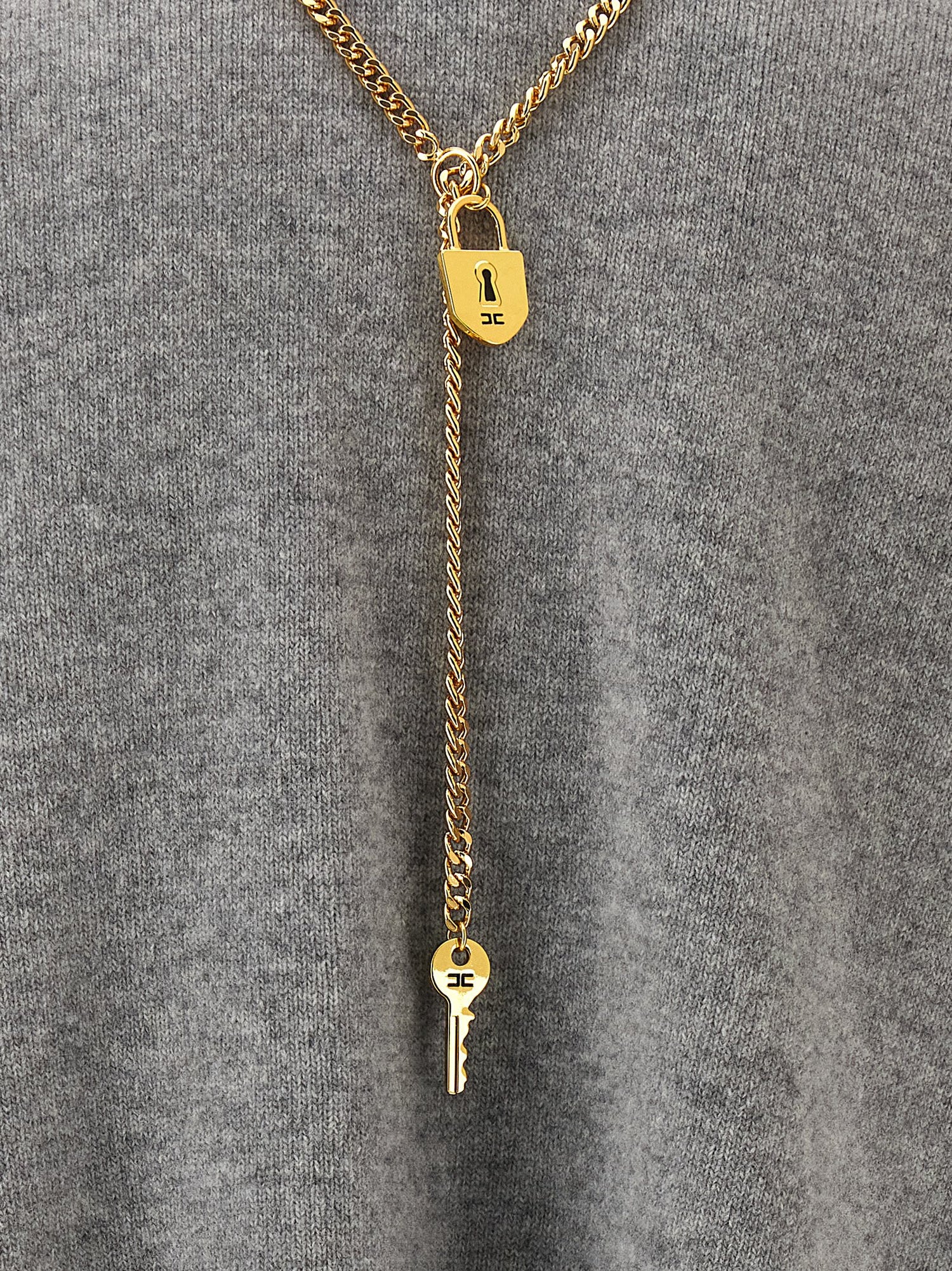Elisabetta Franchi Necklace Dress Gray