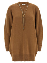 Elisabetta Franchi Necklace Dress Brown