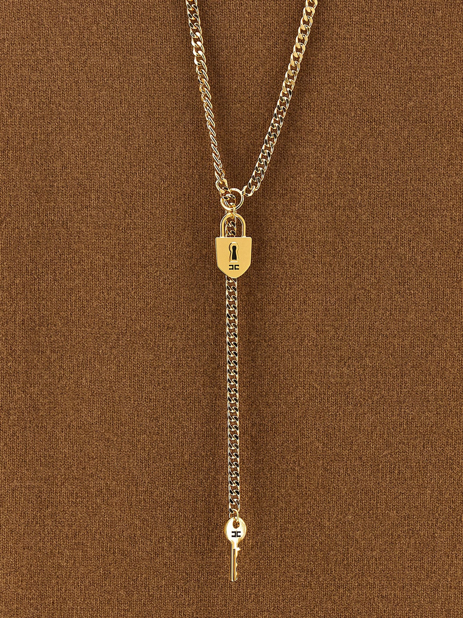 Elisabetta Franchi Necklace Dress Brown