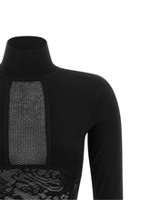 Elisabetta Franchi Knitted And Lace Dress Black