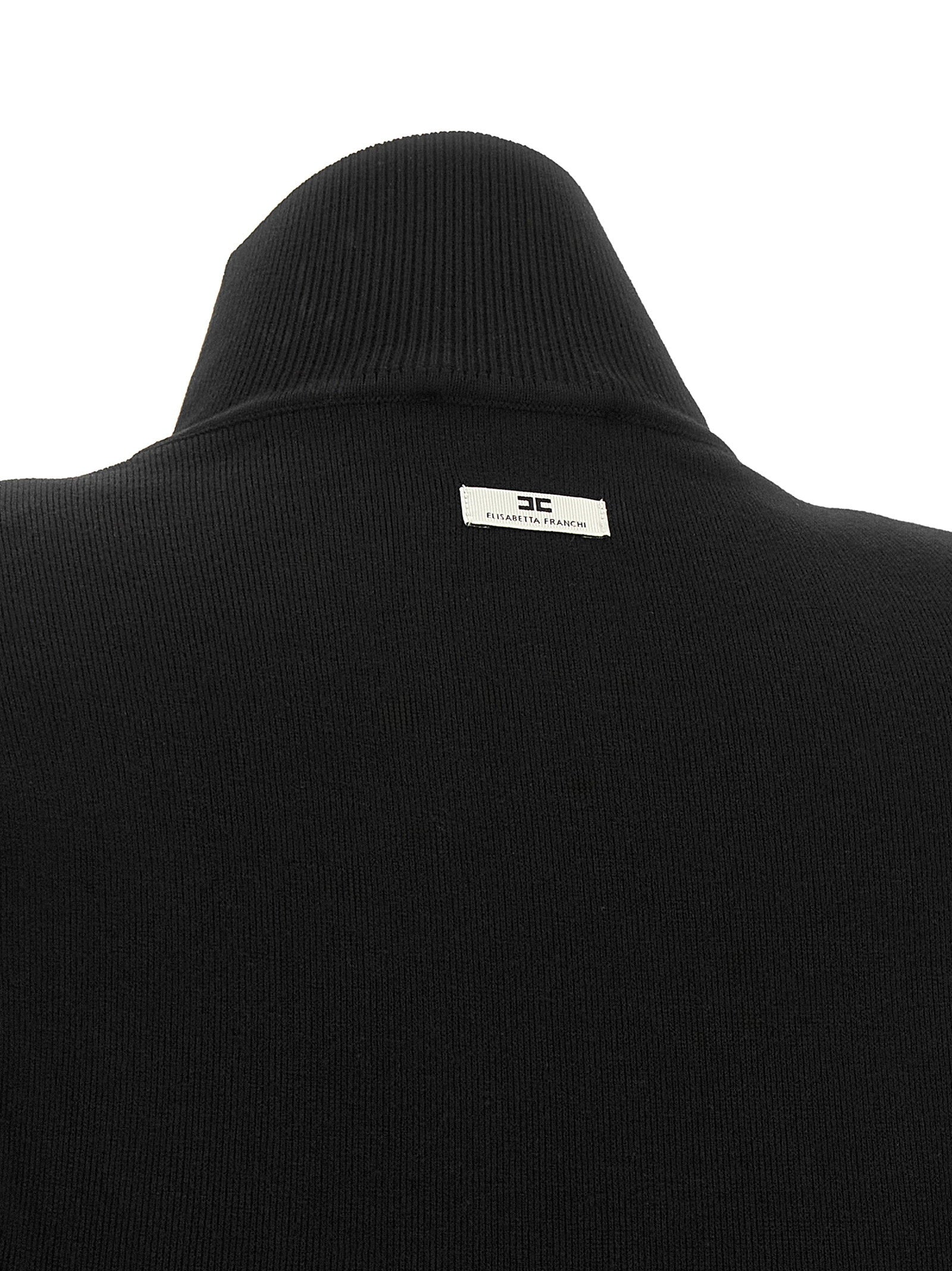 Elisabetta Franchi Knitted And Lace Dress Black