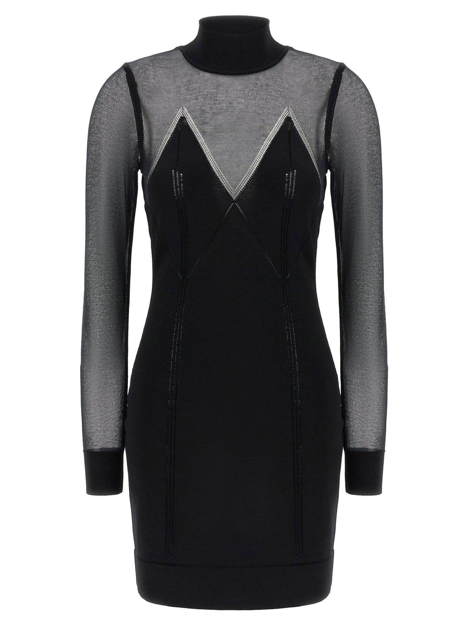 Elisabetta Franchi Dress With Transparencies Black