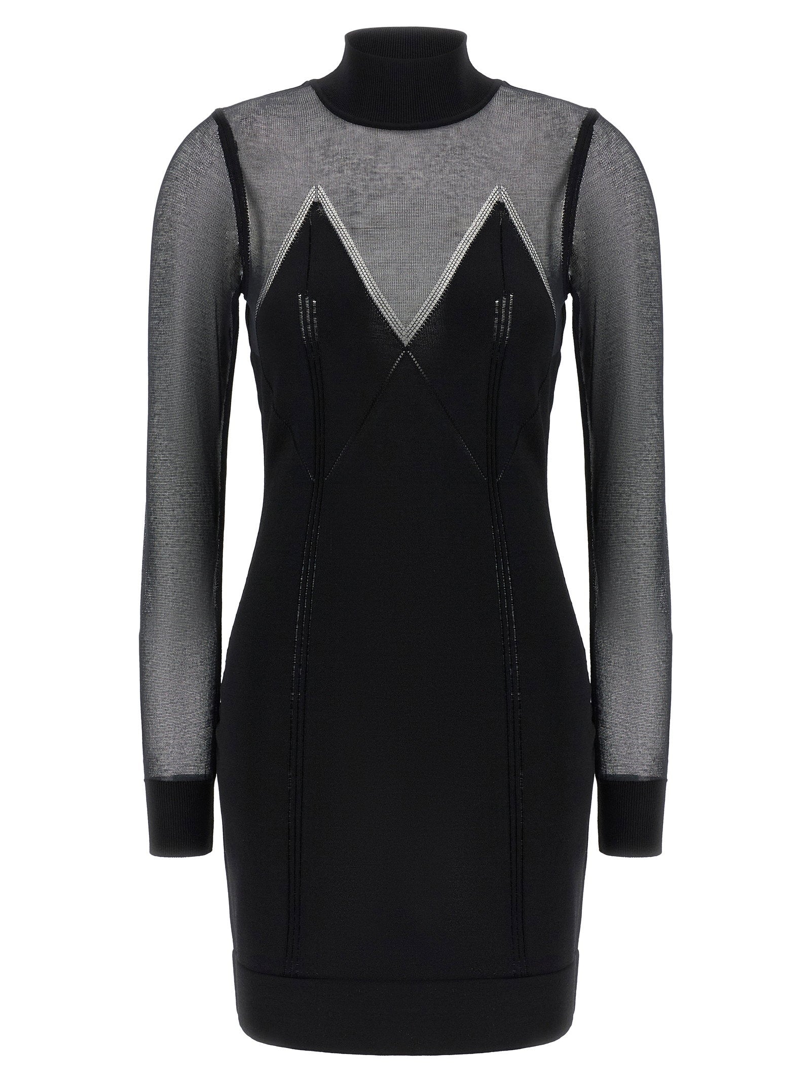 Elisabetta Franchi Dress With Transparencies Black