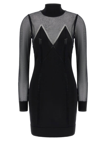 Elisabetta Franchi Dress With Transparencies Black