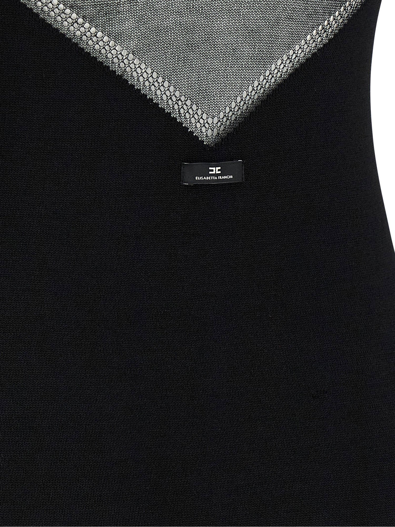 Elisabetta Franchi Dress With Transparencies Black