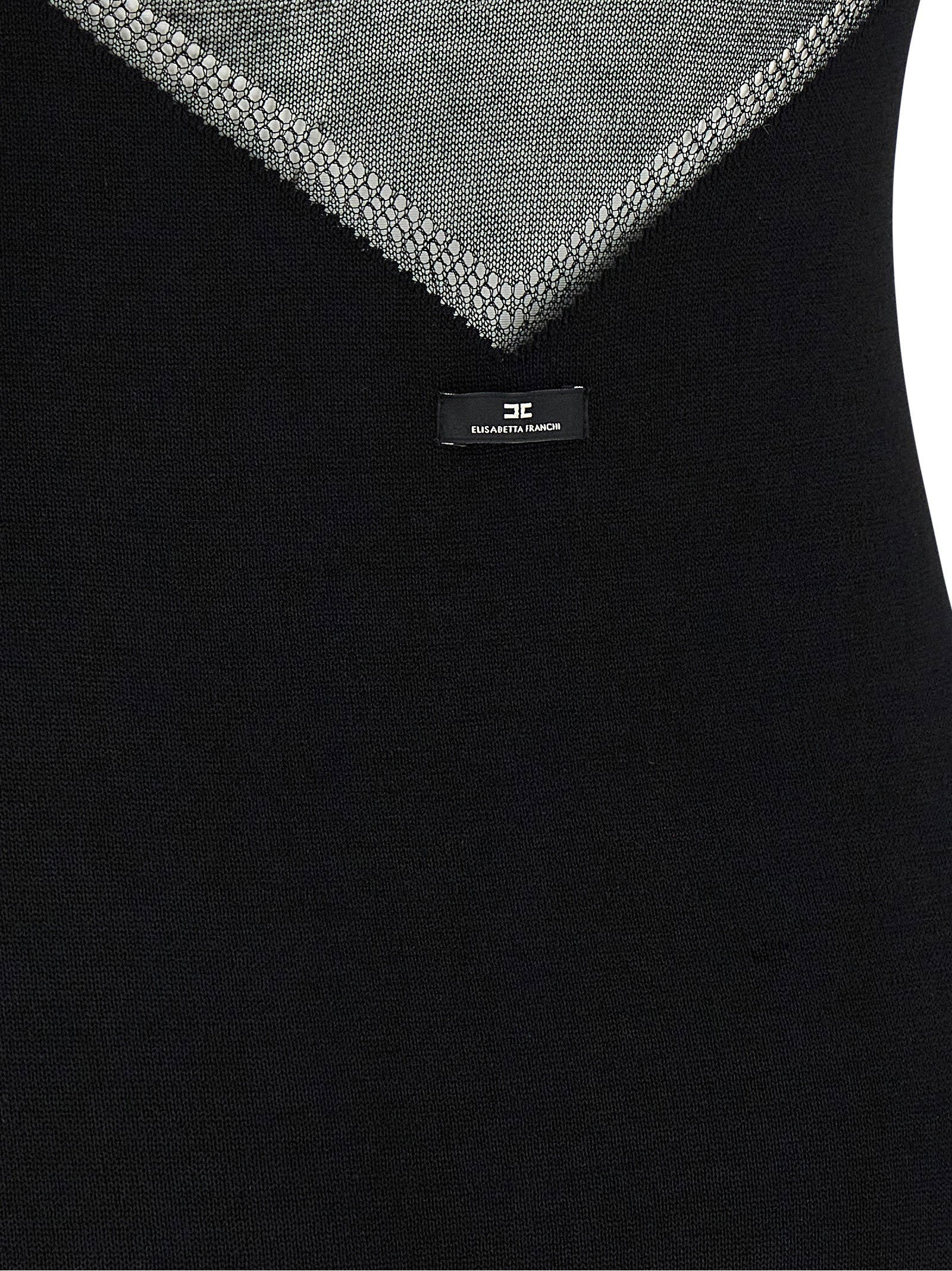 Elisabetta Franchi Dress With Transparencies Black