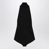 Max Mara Black Viscose Crepe Turtleneck Bodysuit Black