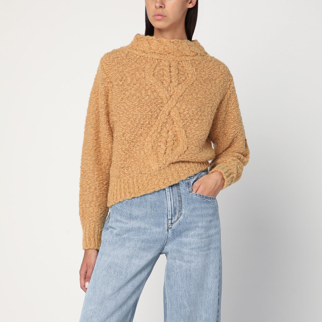 Isabel Marant Caramel Cable Knit Romane Sweater Brown
