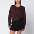 Isabel Marant Burgundy Draped Wool-Blend Cosima V-Neck Sweater Burgundy