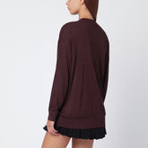 Isabel Marant Burgundy Draped Wool-Blend Cosima V-Neck Sweater Burgundy
