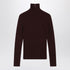 Max Mara Cherry Wool and Cashmere Turtleneck Sweater Burgundy
