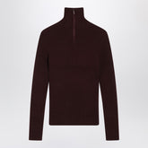 Max Mara Cherry Wool and Cashmere Turtleneck Sweater Burgundy