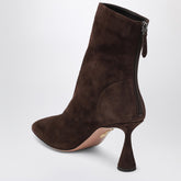Aquazzura Amore 75 Suede Ankle Boots Brown
