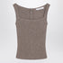 Max Mara Hazelnut Ribbed Knit Wool and Cashmere Corset Top Beige