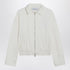 Max Mara White Cropped Silk-Blend Sweatshirt with Shirt Collar White