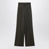 Max Mara Moss Green Wide-Leg Wool Trousers Green