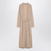 Max Mara Long Cashmere Belted Cardigan Beige