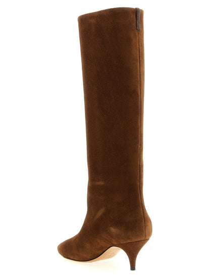 Fabiana Filippi High Suede Boots Brown