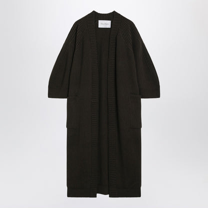 Max Mara Moss Green Wool and Cashmere Long Cardigan Green