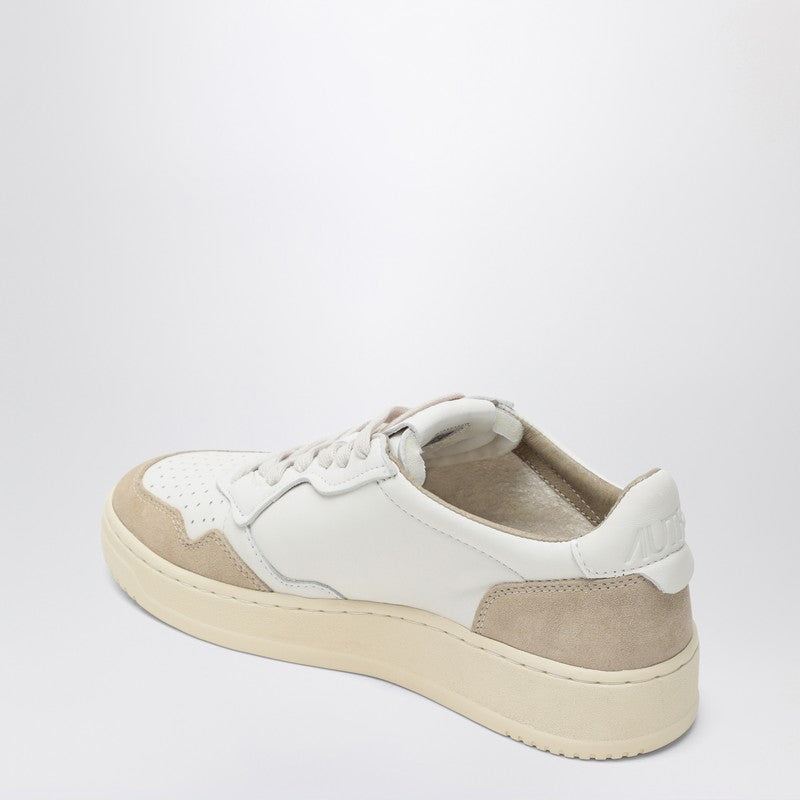Autry Medalist Low-Top Leather and Suede Sneakers White Beige White