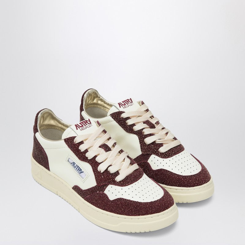 Autry Sneaker Medalist Low Top Glittered Leather Beige