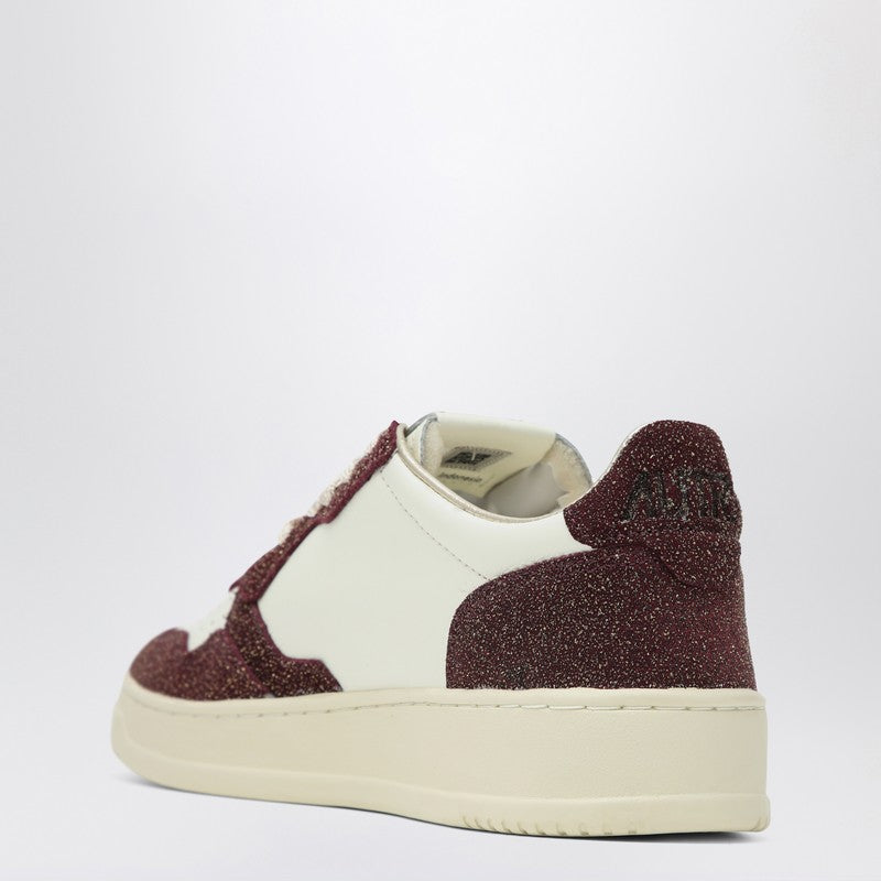 Autry Sneaker Medalist Low Top Glittered Leather Beige